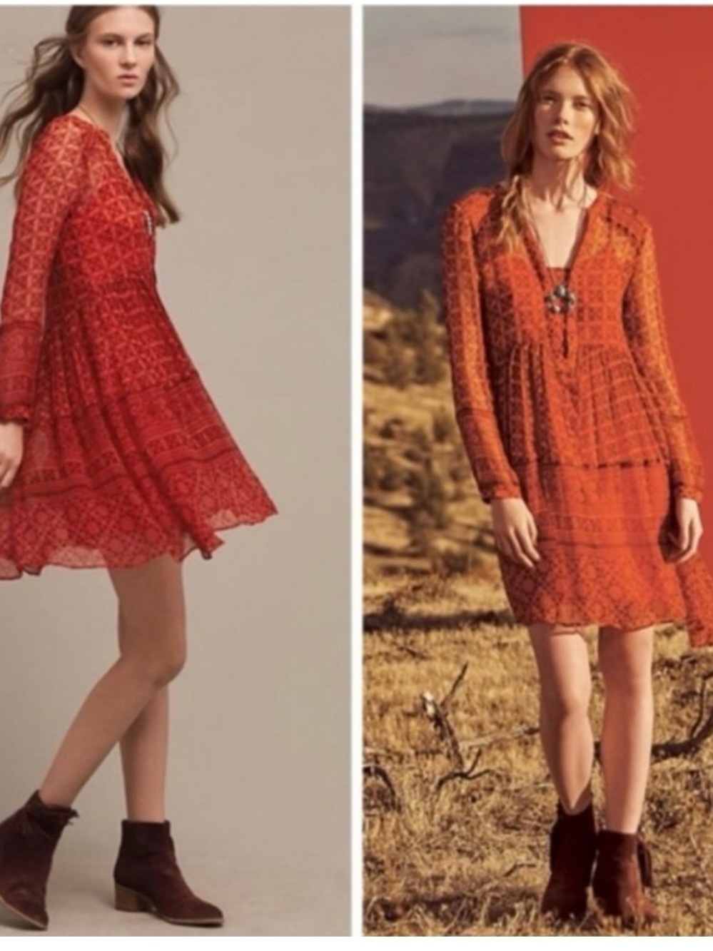 Maeve for Anthropologie Canna Dress Red Women’s 16
